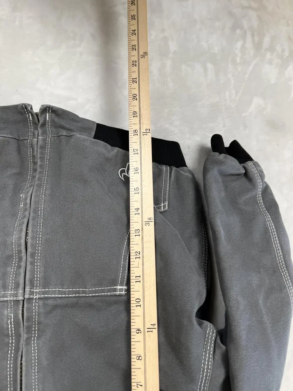 Cowboy Hardware Jacket Boys Medium Gray Ride Hard Western Hooded Canvas Bomber